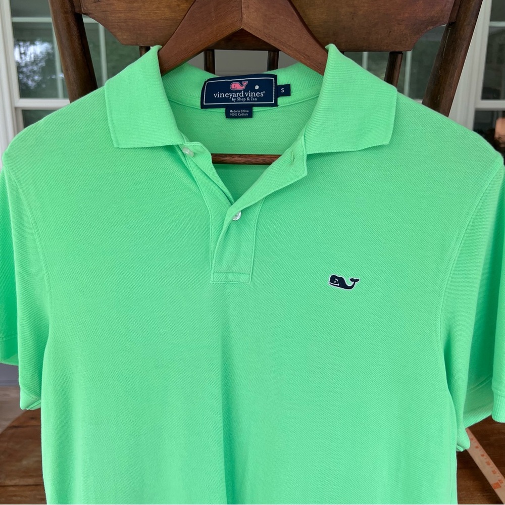 Vineyard Vines Bright Neon Green Shep & Ian Men’s Polo Shirt Vibrant Size Small